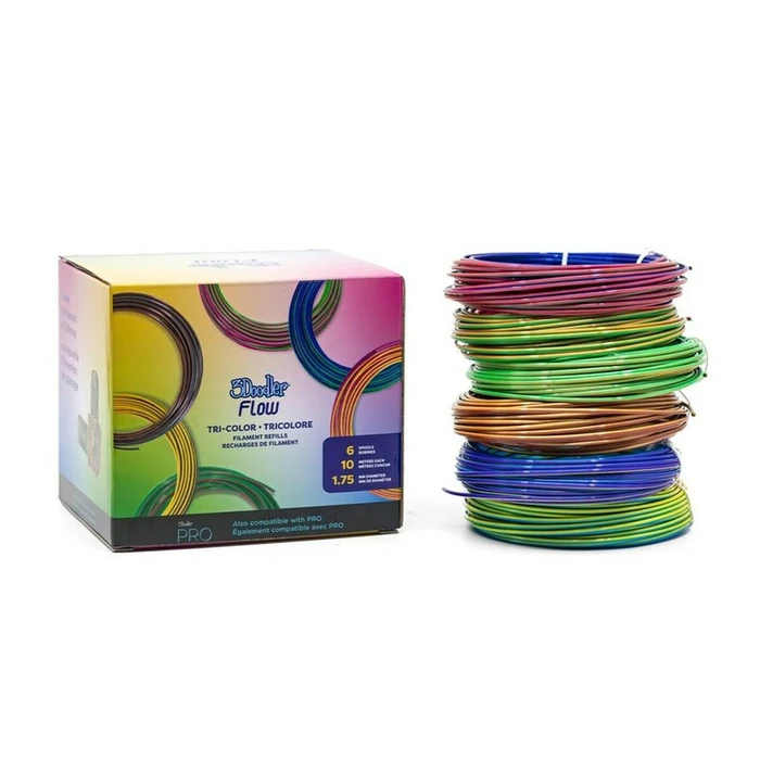 3D Printer Filament 3Doodler Flow Tri-Color 6 spools PLA 1,75 mm