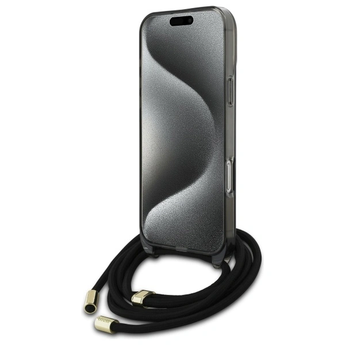 Guess GUHMP16XHCTSGNSK Apple iPhone 16 Pro Max hardcase Crossbody Cord Script MagSafe black