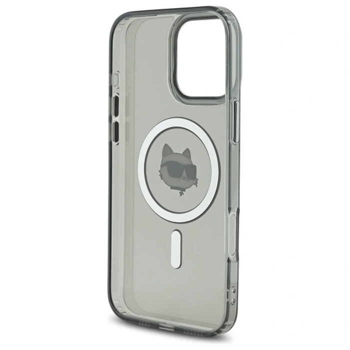 Karl Lagerfeld KLHMP16XHLSCHK Apple iPhone 16 Pro Max hardcase IML Metal Choupette Head MagSafe black