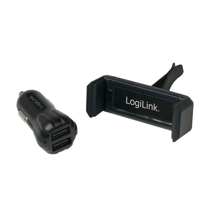 Φορτιστής Αυτοκινήτου Logilink Auto 2xUSB-A 10W + holder Zw.