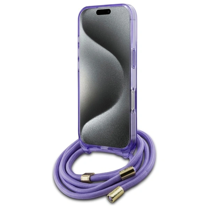 Guess GUHMP16XHCTSGNSU Apple iPhone 16 Pro Max hardcase Crossbody Cord Script MagSafe purple