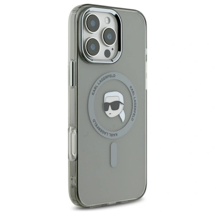 Karl Lagerfeld KLHMP16XHLSKIK Apple iPhone 16 Pro Max hardcase IML Metal Karl Head MagSafe black