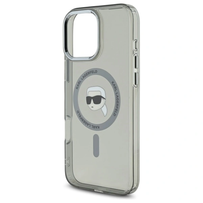 Karl Lagerfeld KLHMP16XHLSKIK Apple iPhone 16 Pro Max hardcase IML Metal Karl Head MagSafe black