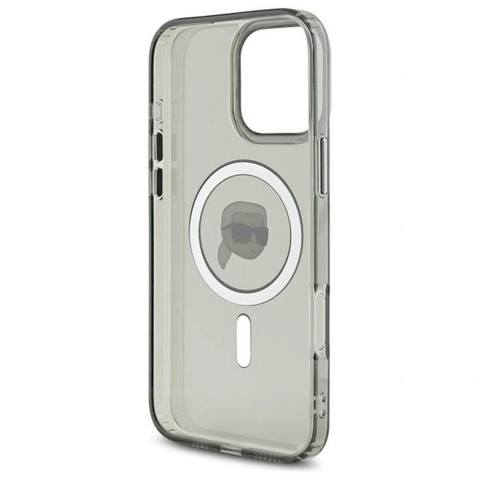 Karl Lagerfeld KLHMP16XHLSKIK Apple iPhone 16 Pro Max hardcase IML Metal Karl Head MagSafe black