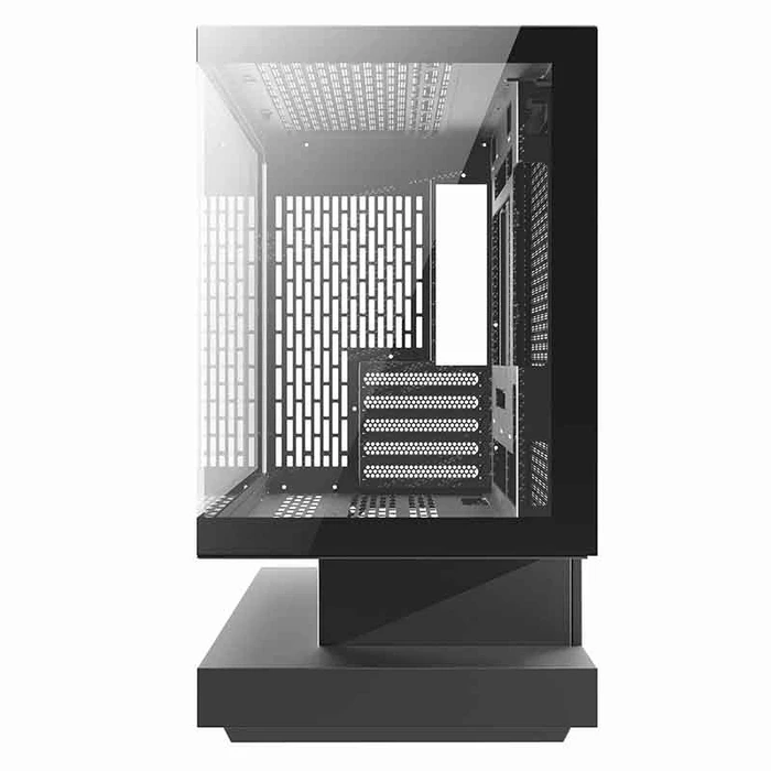 Darkflash Floatron F1 Gaming Midi Tower PC Case with Side Window and ARGB Lighting - Black (F1 Black + 6 fans)