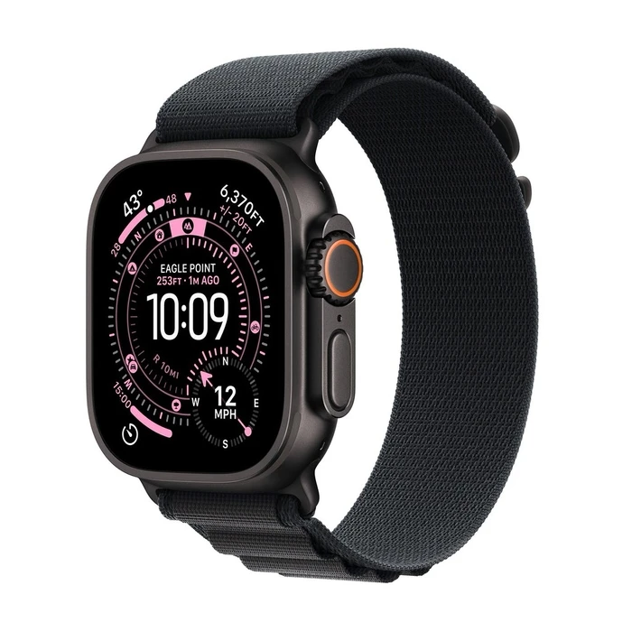 Smartwatch Apple Watch Ultra 3 Gps+Cellular 49Mm Black Titanium with Black Alpine Loop Band Mf0V4Qc/A