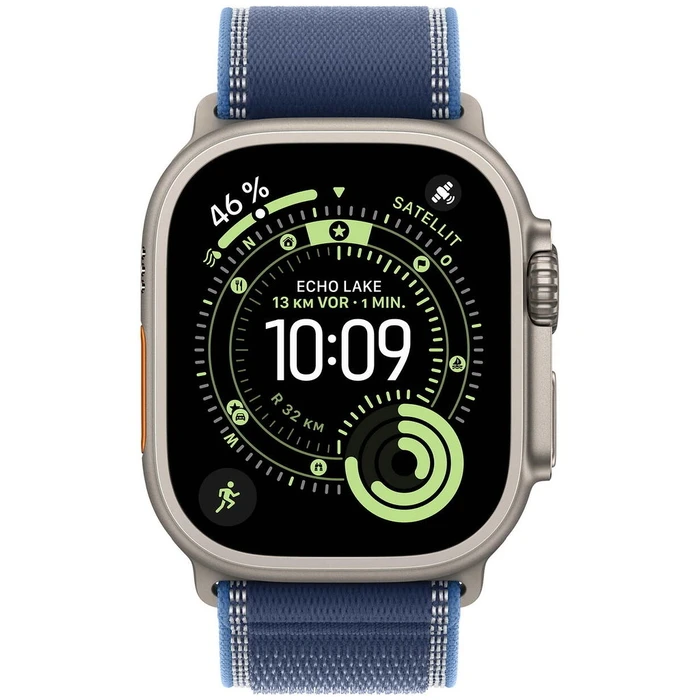Smartwatch Apple Watch Ultra 3 5G 49mm Natural Titanium with Trail Loop S/M - Blue/Bright Blue