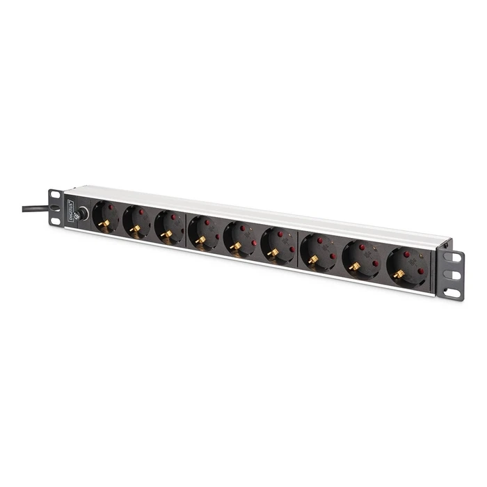 Πολύπριζο για Καμπίνες Δικτύου Digitus power strip 9-way 19" Alu. 1HE 2m Black