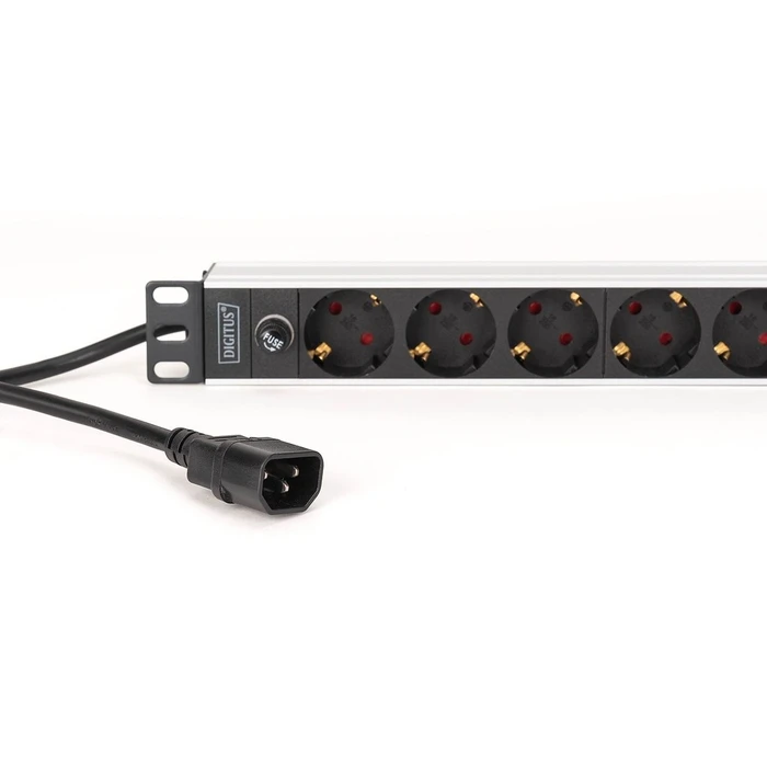 Πολύπριζο για Καμπίνες Δικτύου Digitus power strip 9-way 19" Alu. 1HE 2m Black