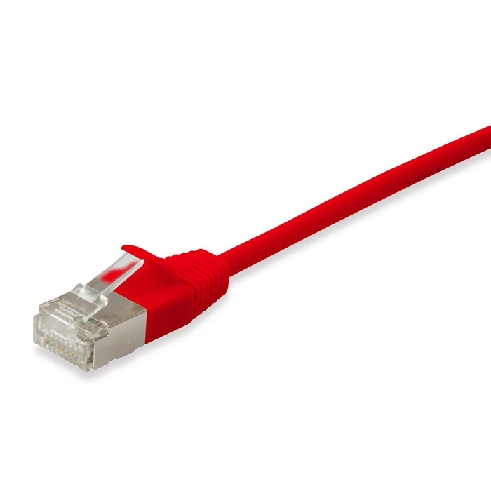 Καλώδιο Δικτύου Equip Cat6A Slim F/FTP 2xRJ45 0.15m Red LSZH polybag