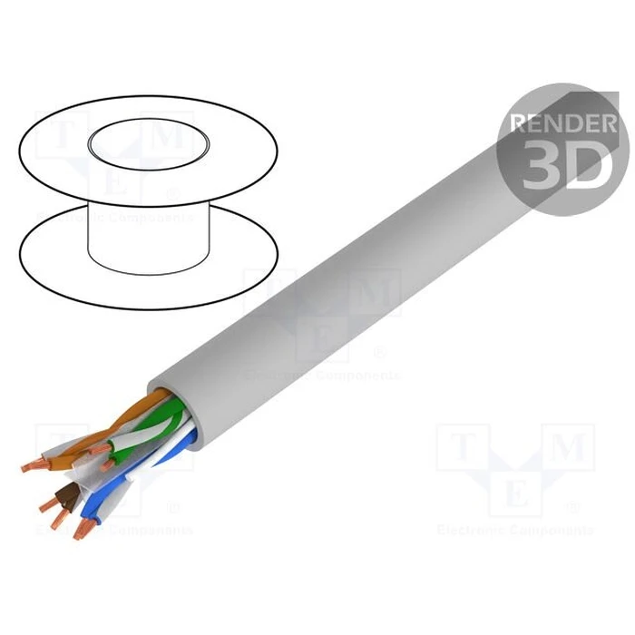 Καλώδιο Δικτύου Logilink CAT6 U/UTP CU PVC 100,00m Gray