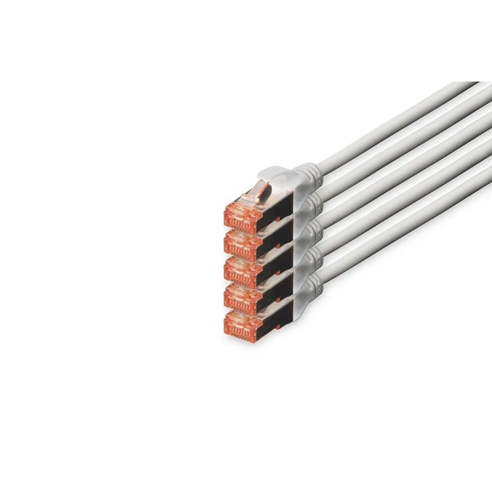 Καλώδιο Δικτύου Digitus CAT 6 S/FTP , 5 pieces, 7m, Gray