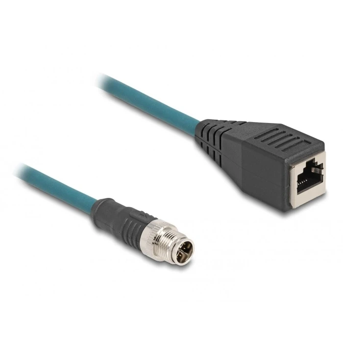 Αντάπτορας Δικτύου Delock M12 X-coded 8 Pin M to RJ45,Bu 50 cm