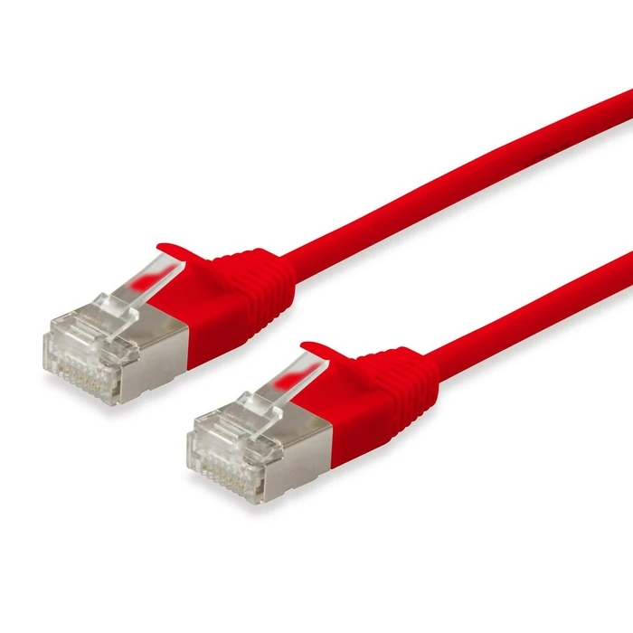 Καλώδιο Δικτύου Equip Cat6A Slim F/FTP 2xRJ45 0.15m Red LSZH polybag