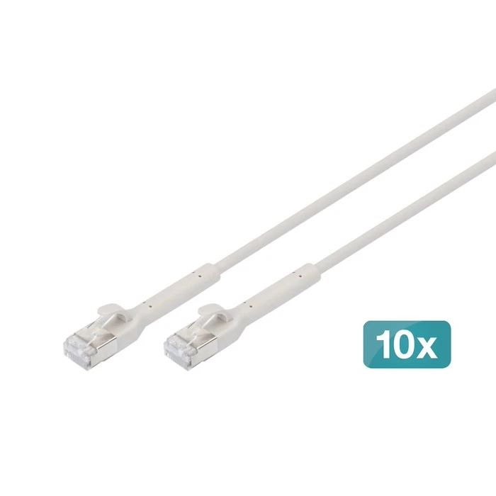 Καλώδιο Δικτύου Digitus Angled CAT 6A F/FTP copper,0,3m Gray 10 pcs.