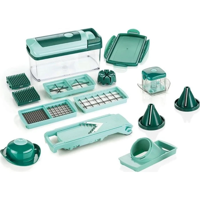 Πολυκόπτης Λαχανικών Genius Nicer Dicer Fusion Julietti Set 16pcs. mintGreen