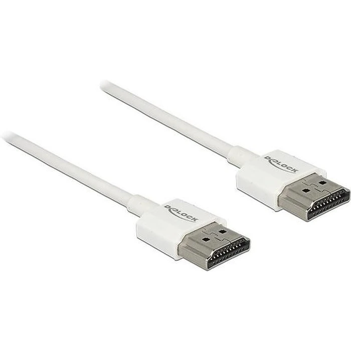 Καλώδιο HDMI Delock HighSpeed Ethernet A->A 4K 3D 0,25m White