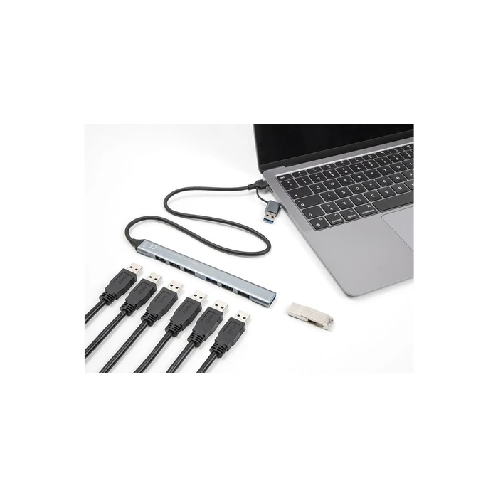 USB Hub Delock 7 Port Slim USB Hub with Type-C oder USB Type-A