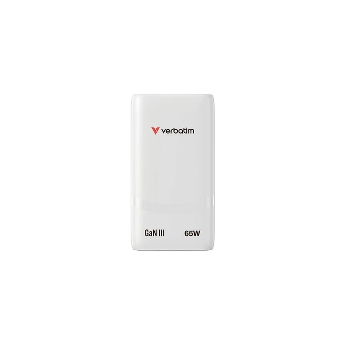 Φορτιστής Πρίζας Verbatim GaN III Fold ´n´ Go 2 Port 65W USB-C White
