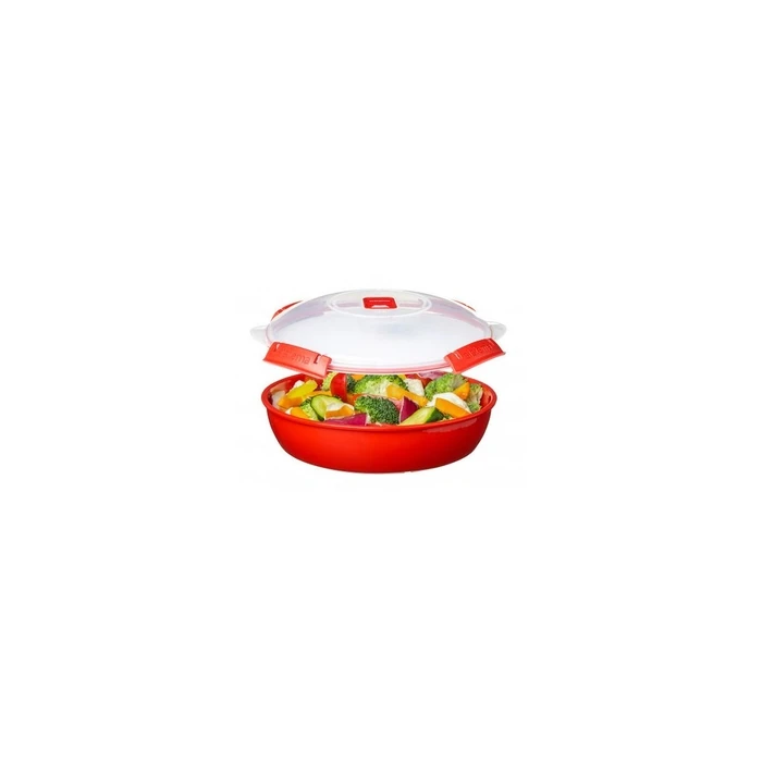 Δοχείο Φαγητού Sistema Microwave Round with Valve 1.29 l Red