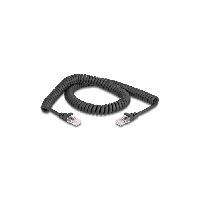 Καλώδιο Δικτύου Delock RJ45 spiral Plug to Plug Cat.5e 3m Black