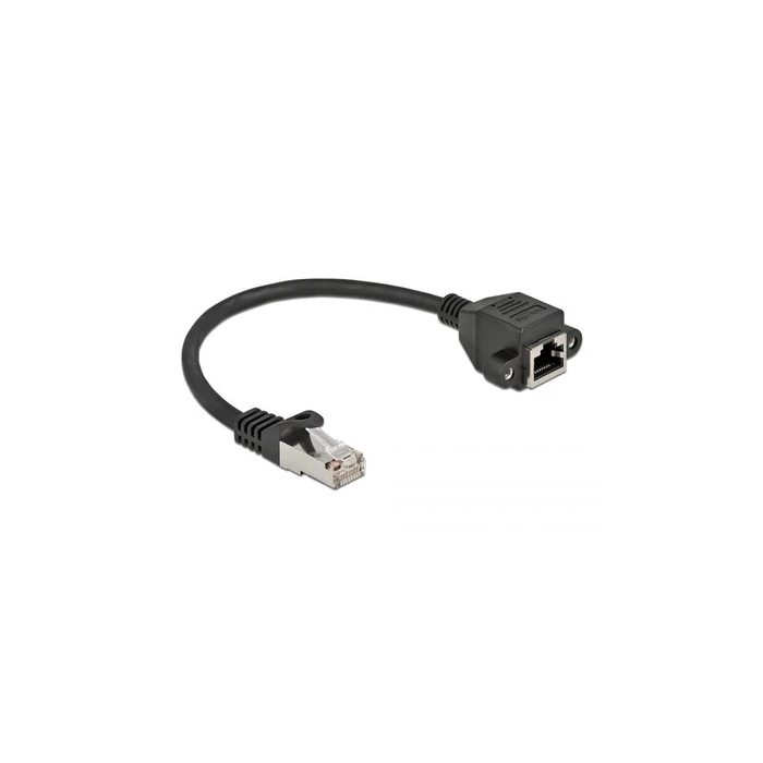 Καλώδιο Δικτύου Delock extension S/FTP RJ45 Ste.< RJ45 Bu. Cat.6A 25cm Black