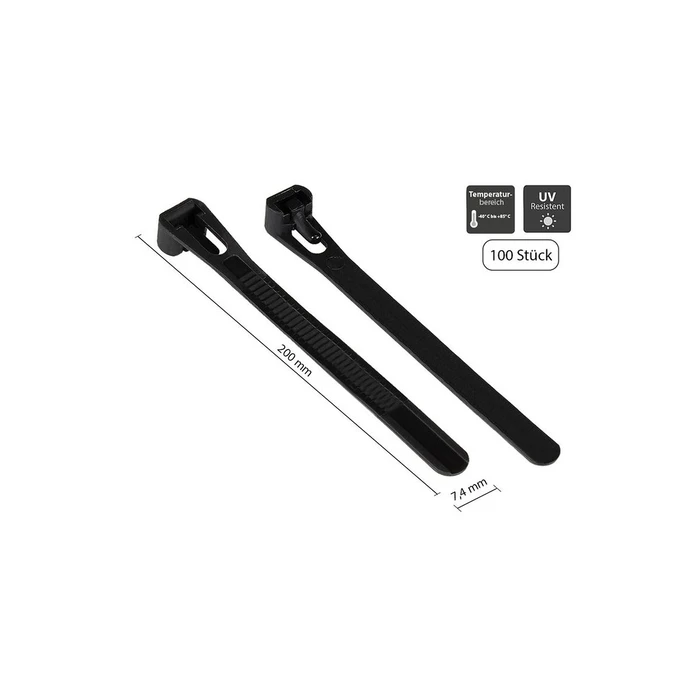 Δεματικά Καλωδίων Goodconnections Reusable Cable Ties 200mm x 7.4mm