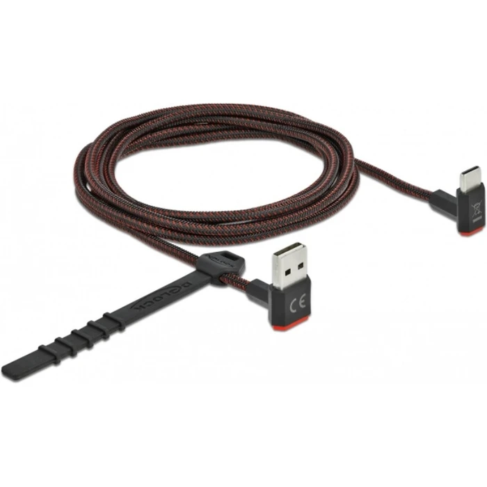 Καλώδιο USB Delock USB-A 2.0 Plug to USB-C Plug angled 0,5m SW