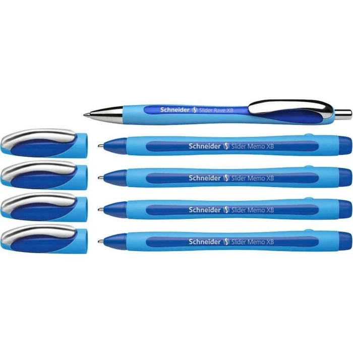 Στυλό Schneider Ballpoint Memo + 1x Rave Blue Etui 4x