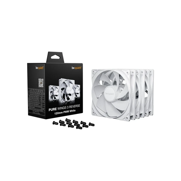 Case Fan 12cm Be quiet Pure Wings 3 White PWM Reverse 3er