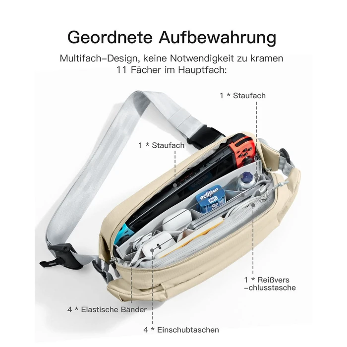 Τσάντα Ώμου Inateck LB03014 Beige 36cm * 17cm * 7cm