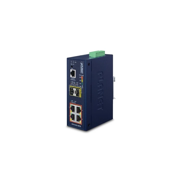 Network Switch Planet Industrial L2+ 4-Port 1000T 802.3at PoE + 2-Port SFP