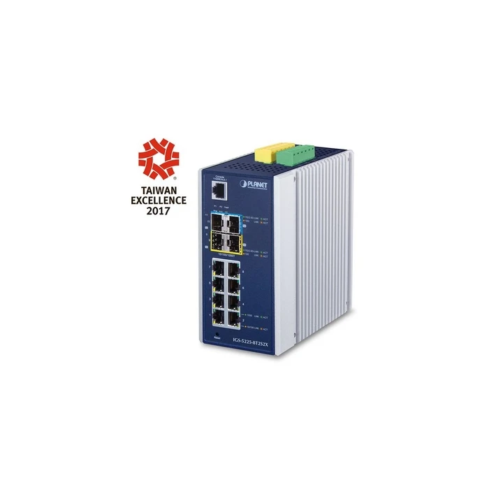 Network Switch Planet Industrial L2+ 8-Port 10/100/1000T + 2-Port