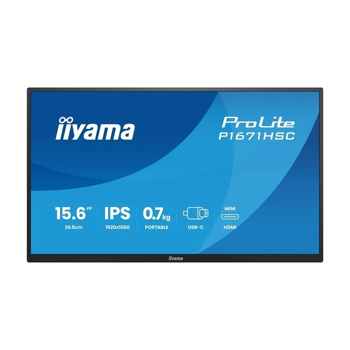 Monitor 15,6" Iiyama P1671HSC-B1 16:9 mHDMI+2xUSB-C IPS