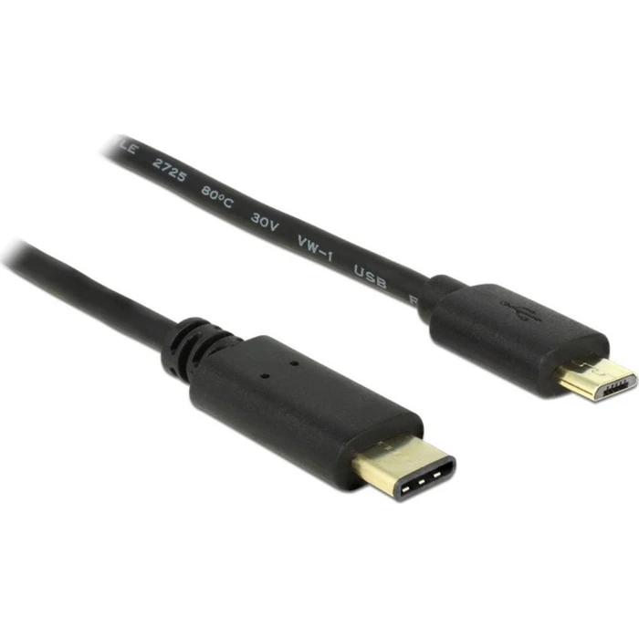 Καλώδιο USB Delock USB-C -> Micro-B M/M 2.00m Black