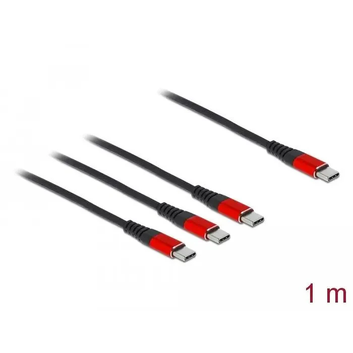 Καλώδιο USB Delock charging 3 in 1 USB Type-C to 3 x USB Type-C 1m