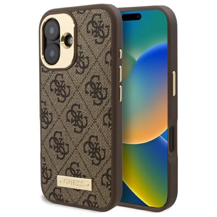 Guess GUHMP16MU4GPRW Apple iPhone 16 Plus hardcase 4G Logo Plate MagSafe brown
