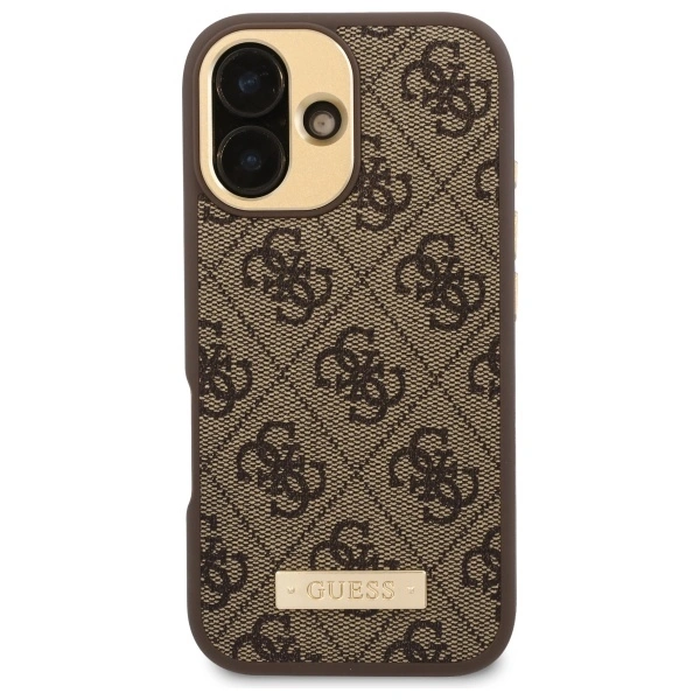 Guess GUHMP16MU4GPRW Apple iPhone 16 Plus hardcase 4G Logo Plate MagSafe brown