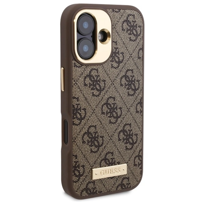 Guess GUHMP16MU4GPRW Apple iPhone 16 Plus hardcase 4G Logo Plate MagSafe brown