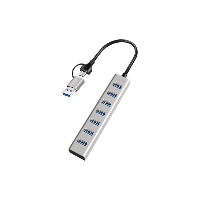 LogiLink USB 3.0 HUB 7 θυρών, 7x USB-A, 5 Gbit/s, ασημί (MPN UA0441)