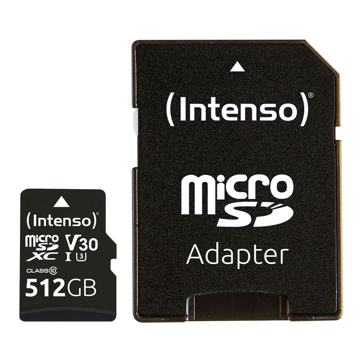 Κάρτα Μνήμης microSDXC 512GB Intenso C10 UHS-I Professional + Adapter