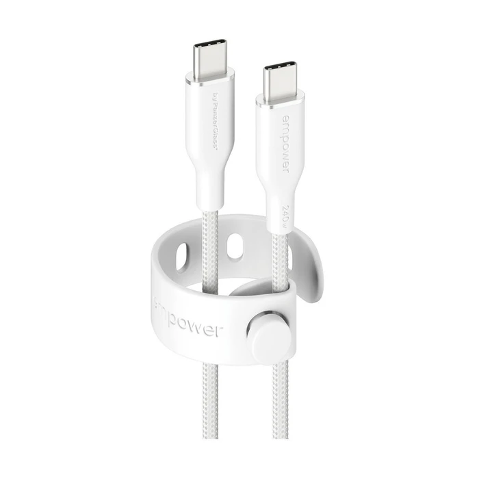 Καλώδιο USB PanzerGlass empower 240W USB-C to USB-C USB 2.0 1.2M White
