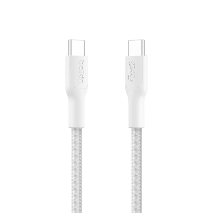 Καλώδιο USB Belkin USB-C/USB-C 240W 1m braided, White CAB025hq1MWH