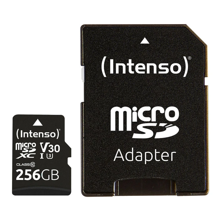 Κάρτα Μνήμης microSDXC 256GB Intenso C10 UHS-I Professional + Adapter