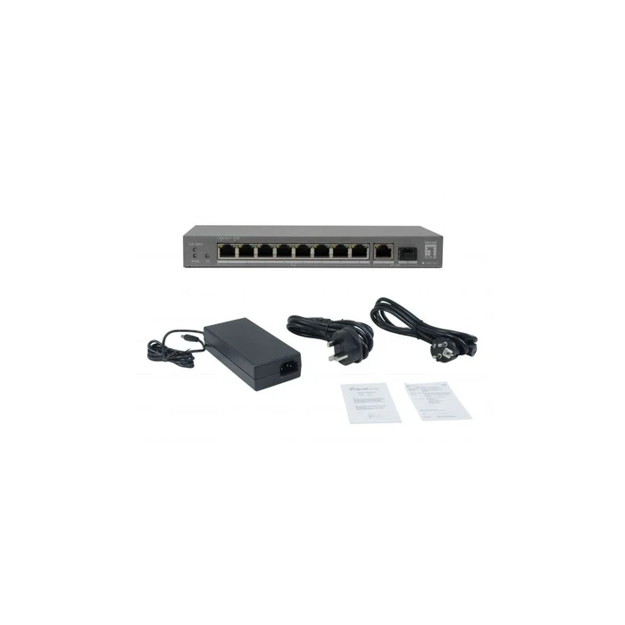 LevelOne GEP-1011 PoE+ 10-port Gigabit Unmanaged Switch (8x PoE+/1x GE/1x SFP) 120W