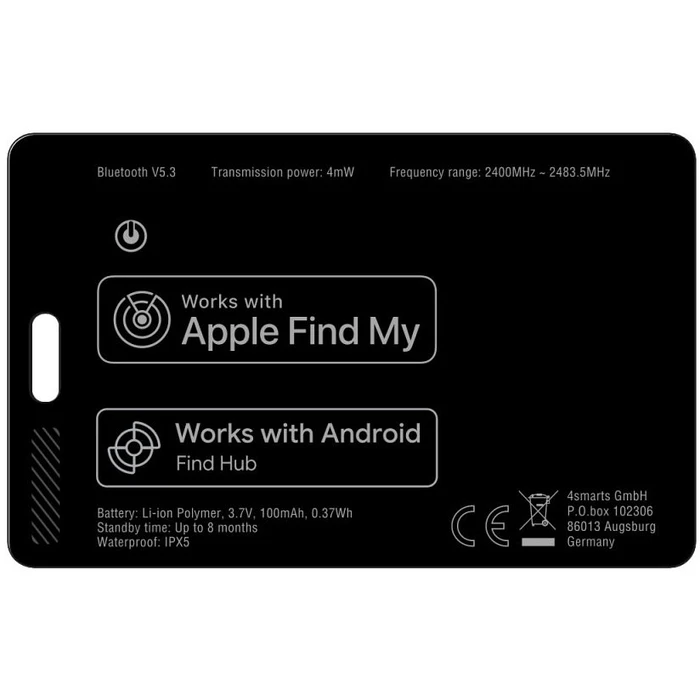 Tracker 4Smarts Standort-Finder SkyTag Card Duos ReCharge Black