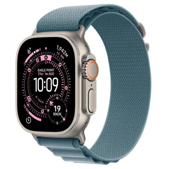 Smartwatch Apple Watch Ultra 3 GPS + Cellular 49mm Natural Titanium with Light Blue Alpine - Small