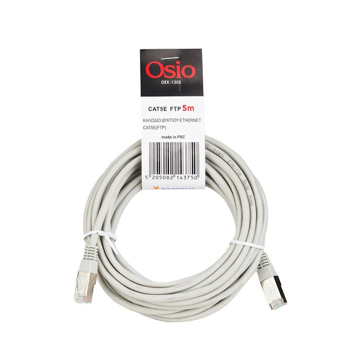 Καλώδιο Δικτύου Osio OEK-1305 Εthernet Cat5e (FTP) RJ45 σε RJ45 5m