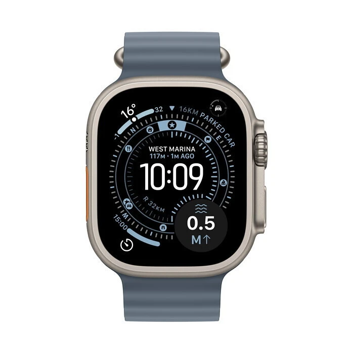 Smartwatch Apple Watch Ultra 3 (2025) 5G 49mm Natural Titanium with Ocean Band - Anchor Blue
