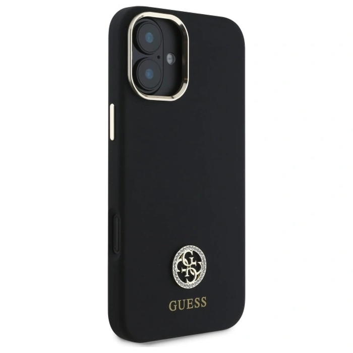 Guess GUHCP16SM4DGPK Apple iPhone 16 hardcase Silicone Logo Strass 4G black